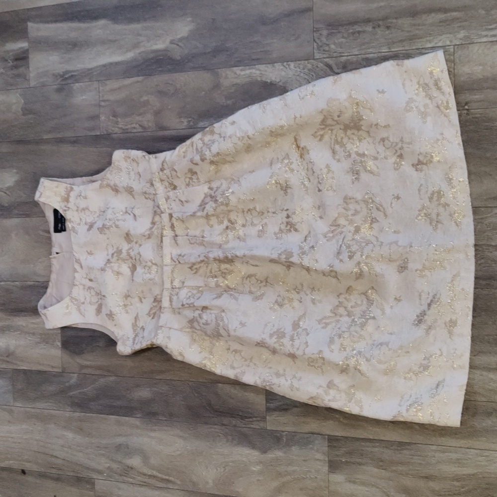 Max and Cleo Dress sz4 Metallic Pockets Keyhole Back Hidden Zipper
